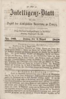 Intelligenz-Blatt für den Bezirk der Königlichen Regierung zu Danzig. 1848, No. 180 (4 August) + dod.