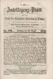 Intelligenz-Blatt für den Bezirk der Königlichen Regierung zu Danzig. 1848, No. 189 (15 August)