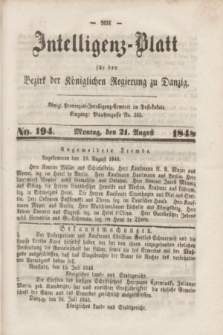 Intelligenz-Blatt für den Bezirk der Königlichen Regierung zu Danzig. 1848, No. 194 (21 August)