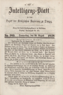 Intelligenz-Blatt für den Bezirk der Königlichen Regierung zu Danzig. 1848, No. 203 (31 August)