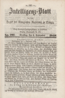 Intelligenz-Blatt für den Bezirk der Königlichen Regierung zu Danzig. 1848, No. 207 (5 September)