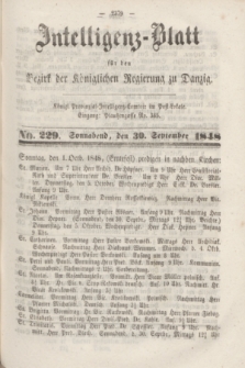 Intelligenz-Blatt für den Bezirk der Königlichen Regierung zu Danzig. 1848, No. 229 (30 September) + dod.
