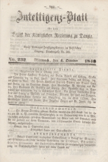 Intelligenz-Blatt für den Bezirk der Königlichen Regierung zu Danzig. 1848, No. 232 (4 October) + dod.