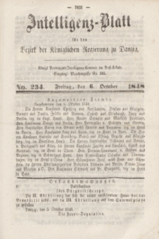 Intelligenz-Blatt für den Bezirk der Königlichen Regierung zu Danzig. 1848, No. 234 (6 October) + dod.