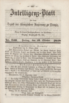 Intelligenz-Blatt für den Bezirk der Königlichen Regierung zu Danzig. 1848, No. 240 (13 Oktober)