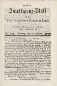 Intelligenz-Blatt für den Bezirk der Königlichen Regierung zu Danzig. 1848, No. 243 (17 Oktober)