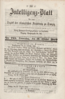 Intelligenz-Blatt für den Bezirk der Königlichen Regierung zu Danzig. 1848, No. 245 (19 Oktober)
