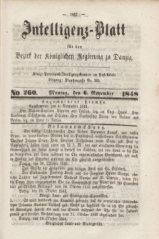 Intelligenz-Blatt für den Bezirk der Königlichen Regierung zu Danzig. 1848, No. 260 (6 November)