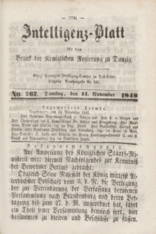 Intelligenz-Blatt für den Bezirk der Königlichen Regierung zu Danzig. 1848, No. 267 (14 November) + dod.