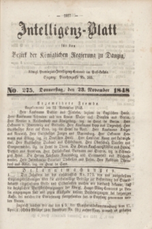 Intelligenz-Blatt für den Bezirk der Königlichen Regierung zu Danzig. 1848, No. 275 (23 November)