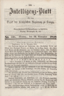 Intelligenz-Blatt für den Bezirk der Königlichen Regierung zu Danzig. 1848, No. 278 (27 November) + dod.