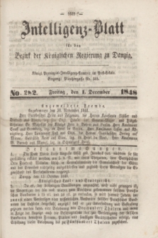 Intelligenz-Blatt für den Bezirk der Königlichen Regierung zu Danzig. 1848, No. 282 (1 December)