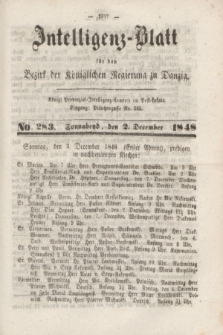 Intelligenz-Blatt für den Bezirk der Königlichen Regierung zu Danzig. 1848, No. 283 (2 December) + dod.