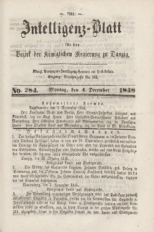 Intelligenz-Blatt für den Bezirk der Königlichen Regierung zu Danzig. 1848, No. 284 (4 December)