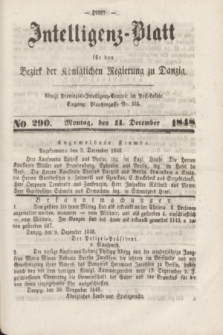 Intelligenz-Blatt für den Bezirk der Königlichen Regierung zu Danzig. 1848, No. 290 (11 December) + dod.