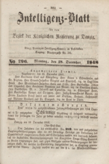 Intelligenz-Blatt für den Bezirk der Königlichen Regierung zu Danzig. 1848, No. 296 (18 December) + dod.