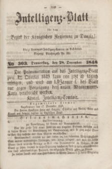 Intelligenz-Blatt für den Bezirk der Königlichen Regierung zu Danzig. 1848, No. 303 (28 December) + dod.
