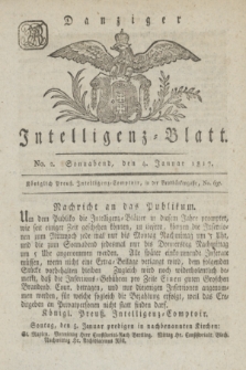 Intelligenz-Blatt für den Bezirk der Königlichen Regierung zu Danzig. 1817, No. 2 (4 Januar) + dod.