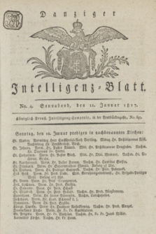 Intelligenz-Blatt für den Bezirk der Königlichen Regierung zu Danzig. 1817, No. 4 (11 Januar) + dod.
