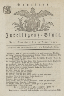 Intelligenz-Blatt für den Bezirk der Königlichen Regierung zu Danzig. 1817, No. 5 (25 Januar) + dod.