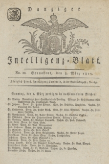 Intelligenz-Blatt für den Bezirk der Königlichen Regierung zu Danzig. 1817, No. 20 (8 März) + dod.