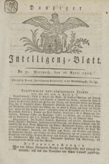 Intelligenz-Blatt für den Bezirk der Königlichen Regierung zu Danzig. 1817, No. 31 (16 April) + dod.