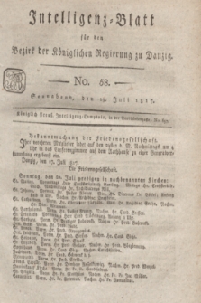 Intelligenz-Blatt für den Bezirk der Königlichen Regierung zu Danzig. 1817, No. 58 (19 Juli) + dod.