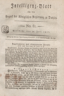 Intelligenz-Blatt für den Bezirk der Königlichen Regierung zu Danzig. 1817, No. 61 (30 Juli) + dod.