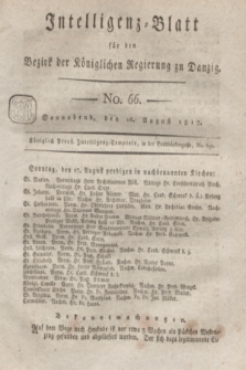 Intelligenz-Blatt für den Bezirk der Königlichen Regierung zu Danzig. 1817, No. 66 (16 August) + dod.