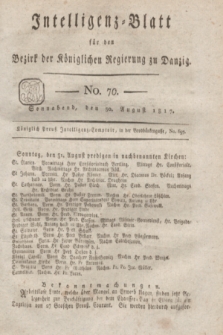 Intelligenz-Blatt für den Bezirk der Königlichen Regierung zu Danzig. 1817, No. 70 (30 August) + dod.