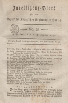 Intelligenz-Blatt für den Bezirk der Königlichen Regierung zu Danzig. 1817, No. 72 (6 September) + dod.