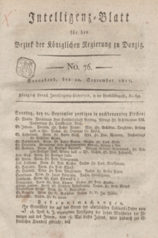 Intelligenz-Blatt für den Bezirk der Königlichen Regierung zu Danzig. 1817, No. 76 (20 September) + dod.