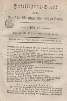 Intelligenz-Blatt für den Bezirk der Königlichen Regierung zu Danzig. 1817, No. 78 (27 September) + dod.