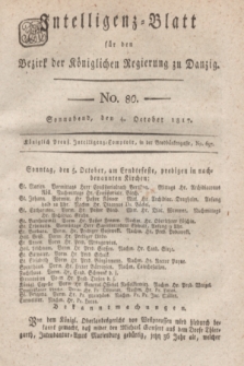 Intelligenz-Blatt für den Bezirk der Königlichen Regierung zu Danzig. 1817, No. 80 (4 October) + dod.