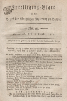 Intelligenz-Blatt für den Bezirk der Königlichen Regierung zu Danzig. 1817, No. 84 (18 October) + dod.