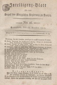 Intelligenz-Blatt für den Bezirk der Königlichen Regierung zu Danzig. 1817, No. 86 (25 October) + dod.