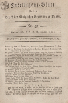 Intelligenz-Blatt für den Bezirk der Königlichen Regierung zu Danzig. 1817, No. 92 (15 November) + dod.