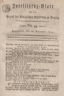 Intelligenz-Blatt für den Bezirk der Königlichen Regierung zu Danzig. 1817, No. 94 (22 November) + dod.