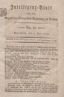Intelligenz-Blatt für den Bezirk der Königlichen Regierung zu Danzig. 1818, No. 53 (4 Juli) + dod.