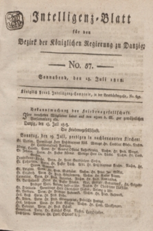 Intelligenz-Blatt für den Bezirk der Königlichen Regierung zu Danzig. 1818, No. 57 (18 Juli) + dod.