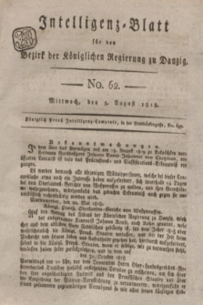 Intelligenz-Blatt für den Bezirk der Königlichen Regierung zu Danzig. 1818, No. 62 (5 August) + dod.