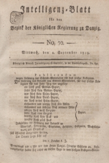 Intelligenz-Blatt für den Bezirk der Königlichen Regierung zu Danzig. 1818, No. 70 (2 September) + dod.