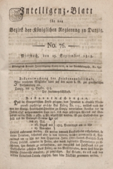 Intelligenz-Blatt für den Bezirk der Königlichen Regierung zu Danzig. 1818, No. 76 (23 September) + dod.