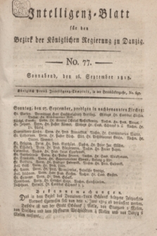 Intelligenz-Blatt für den Bezirk der Königlichen Regierung zu Danzig. 1818, No. 77 (26 September) + dod.