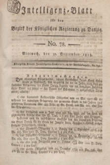 Intelligenz-Blatt für den Bezirk der Königlichen Regierung zu Danzig. 1818, No. 78 (30 September) + dod.