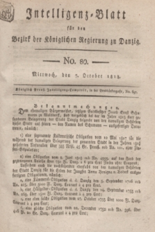 Intelligenz-Blatt für den Bezirk der Königlichen Regierung zu Danzig. 1818, No. 80 (7 October) + dod.