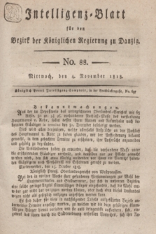Intelligenz-Blatt für den Bezirk der Königlichen Regierung zu Danzig. 1818, No. 88 (4 November) + dod.