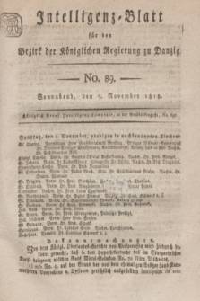 Intelligenz-Blatt für den Bezirk der Königlichen Regierung zu Danzig. 1818, No. 89 (7 November) + dod.