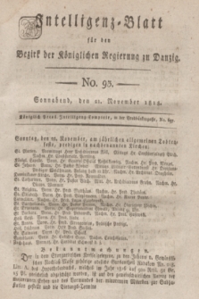 Intelligenz-Blatt für den Bezirk der Königlichen Regierung zu Danzig. 1818, No. 93 (21 November) + dod.