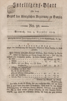 Intelligenz-Blatt für den Bezirk der Königlichen Regierung zu Danzig. 1818, No. 98 (9 December) + dod.